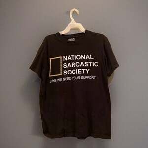 National Sarcastic Society Black Tee Shirt Mens Size Small